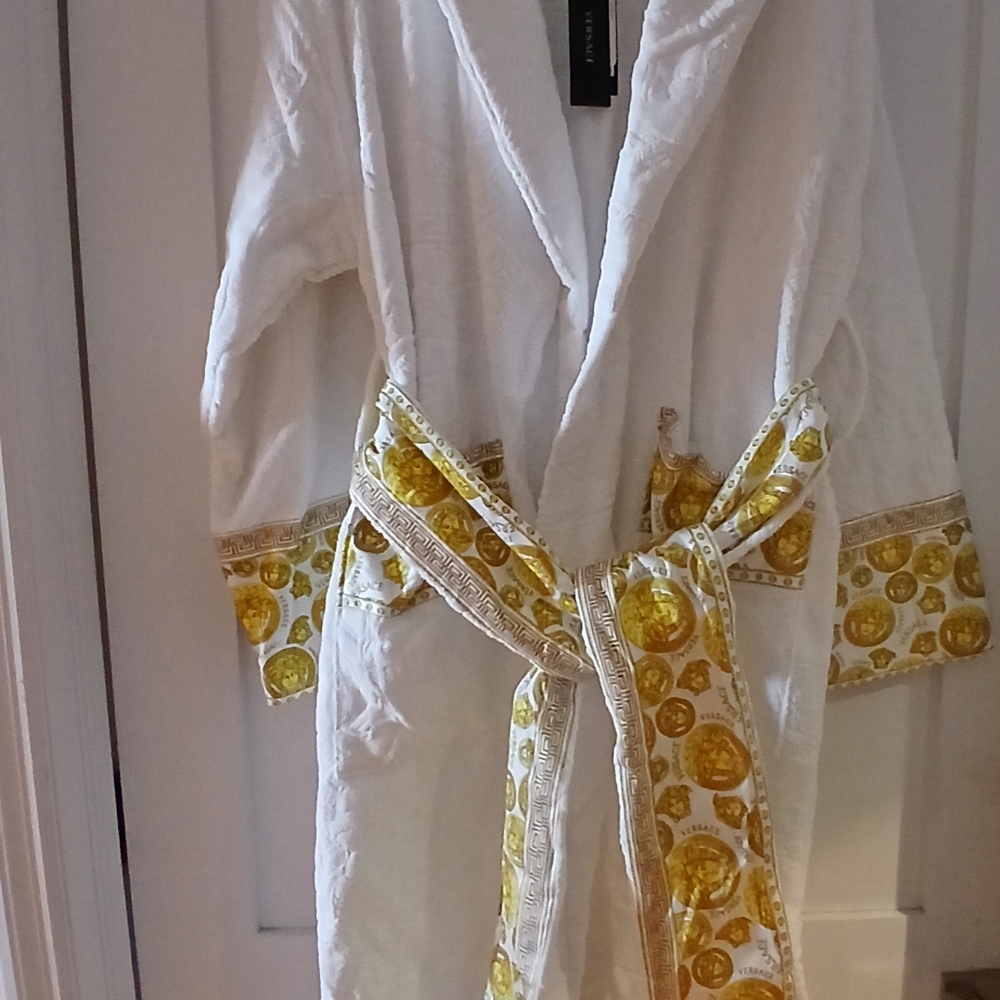 Versace Adult White and Gold Robe